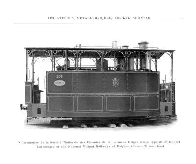 <b>Locomotive pour la Société Nationale des Chemins de fer vicinaux Belges</b><br>Vieux type de 23 tonnes